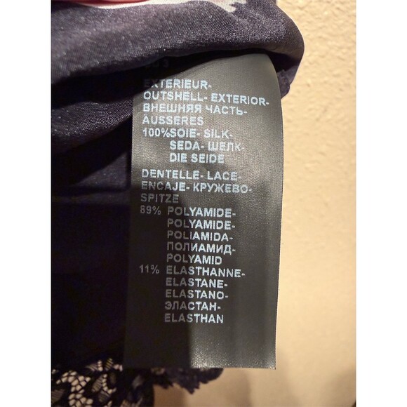 $225 The Kooples Cami Tank Top Womens L Black Pink Floral Lace Trim V-Neck - Picture 5 of 6